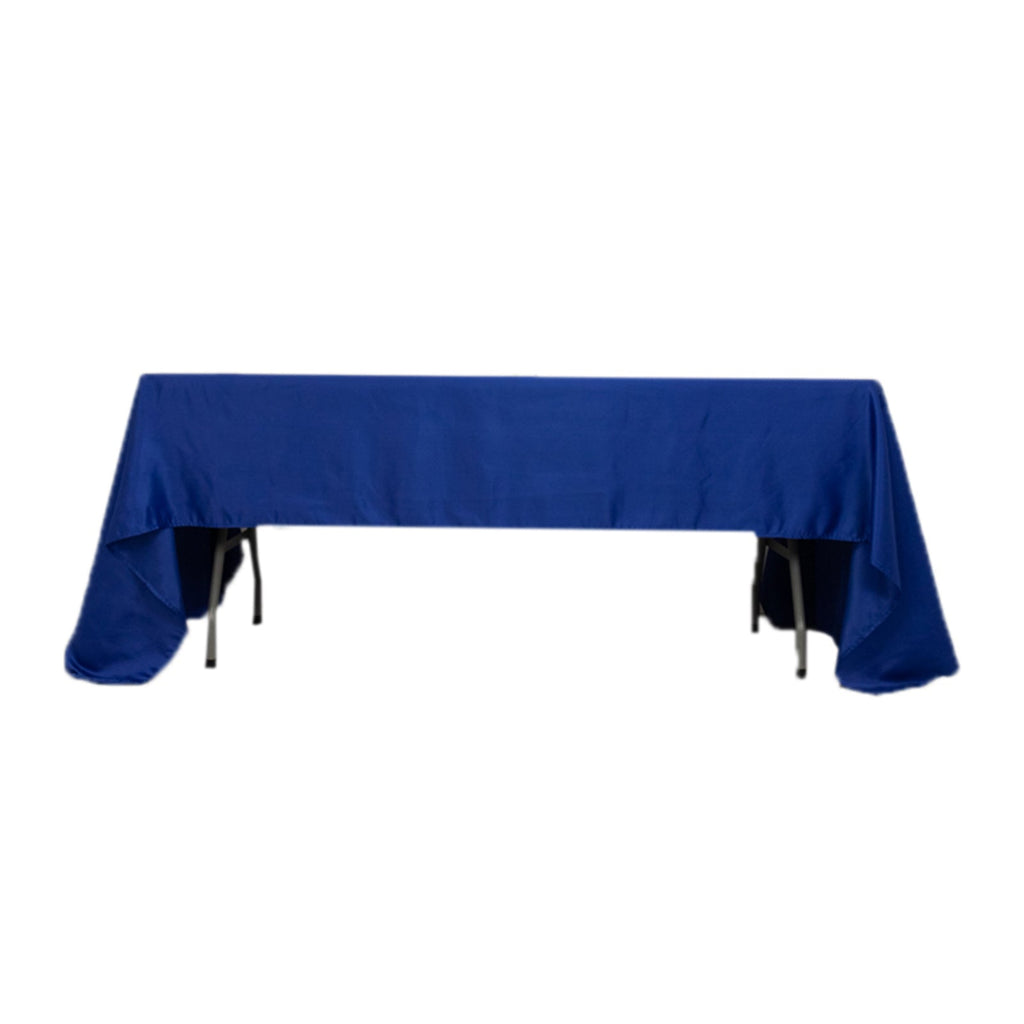 Lamour Satin 60"x126" Rectangle Tablecloth Royal Blue - Soft & Silk - Like Table Cover - Bell Racket Store