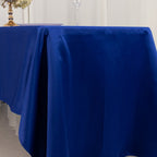 Lamour Satin 60"x126" Rectangle Tablecloth Royal Blue - Soft & Silk - Like Table Cover - Bell Racket Store