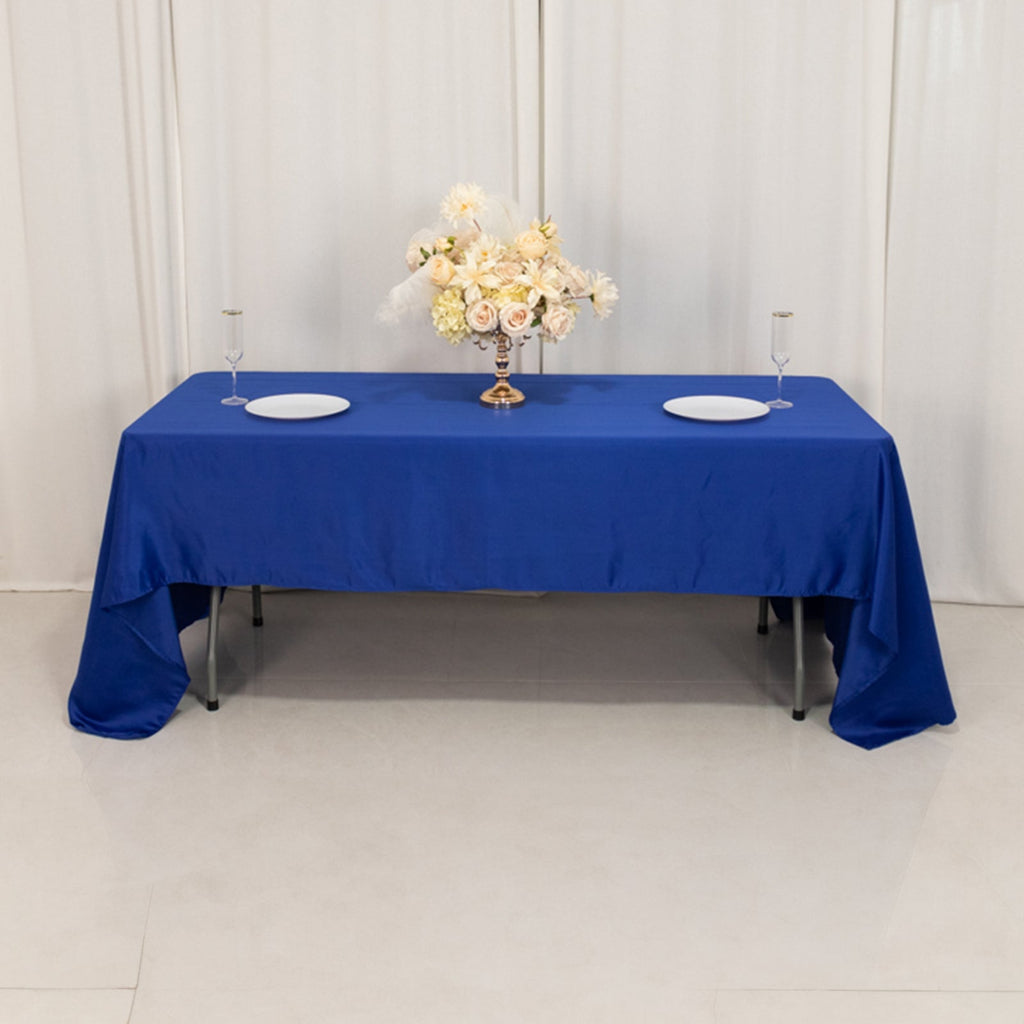 Lamour Satin 60"x126" Rectangle Tablecloth Royal Blue - Soft & Silk - Like Table Cover - Bell Racket Store