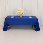 Lamour Satin 60"x126" Rectangle Tablecloth Royal Blue - Soft & Silk - Like Table Cover - Bell Racket Store
