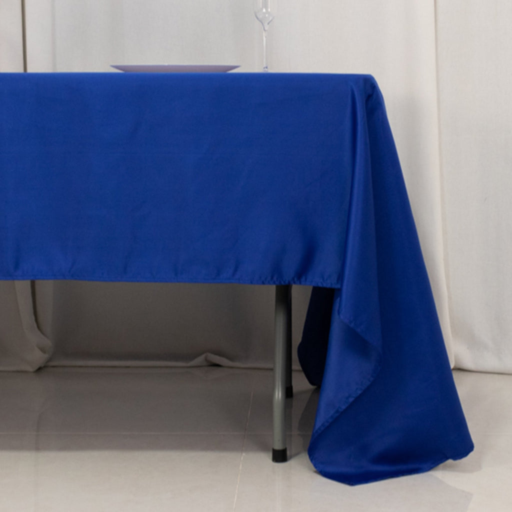 Lamour Satin 60"x126" Rectangle Tablecloth Royal Blue - Soft & Silk - Like Table Cover - Bell Racket Store