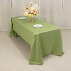 Lamour Satin 60"x126" Rectangle Tablecloth Sage Green - Soft & Silk - Like Table Cover - Bell Racket Store