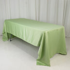 Lamour Satin 60"x126" Rectangle Tablecloth Sage Green - Soft & Silk - Like Table Cover - Bell Racket Store