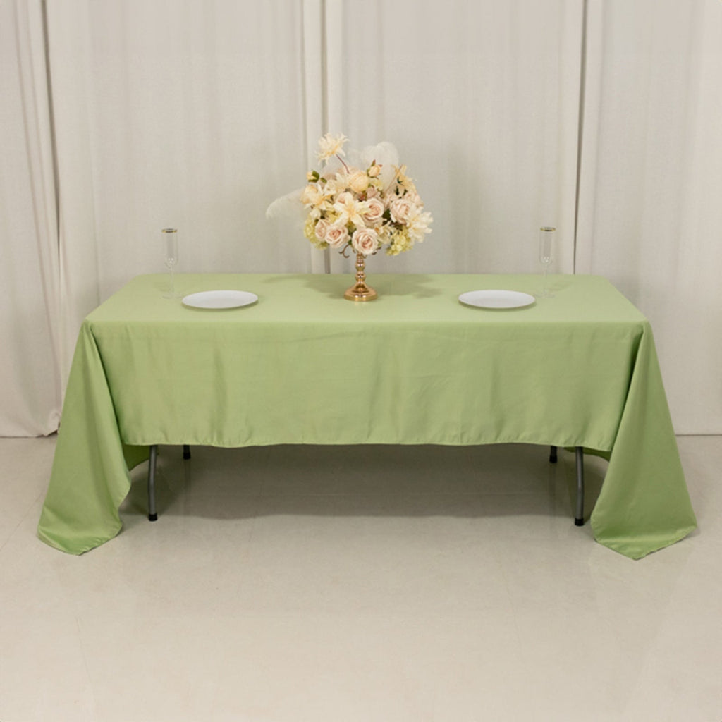 Lamour Satin 60"x126" Rectangle Tablecloth Sage Green - Soft & Silk - Like Table Cover - Bell Racket Store