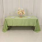 Lamour Satin 60"x126" Rectangle Tablecloth Sage Green - Soft & Silk - Like Table Cover - Bell Racket Store
