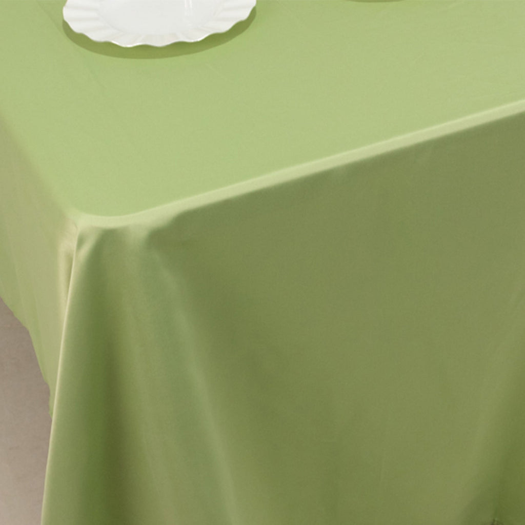 Lamour Satin 60"x126" Rectangle Tablecloth Sage Green - Soft & Silk - Like Table Cover - Bell Racket Store
