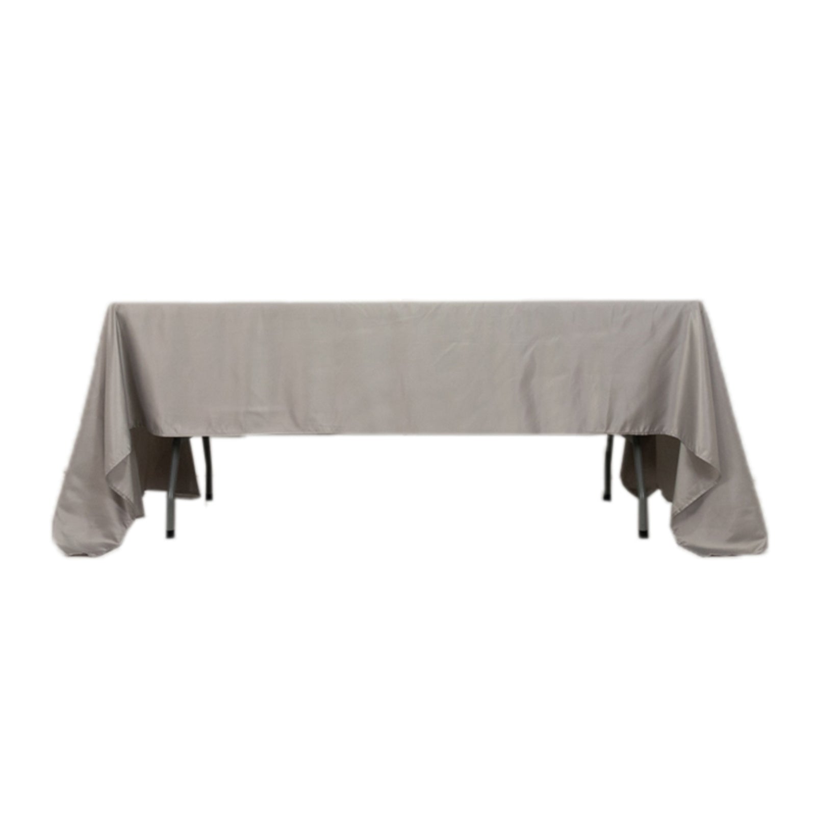 Lamour Satin 60"x126" Rectangle Tablecloth Silver - Soft & Silk - Like Table Cover - Bell Racket Store