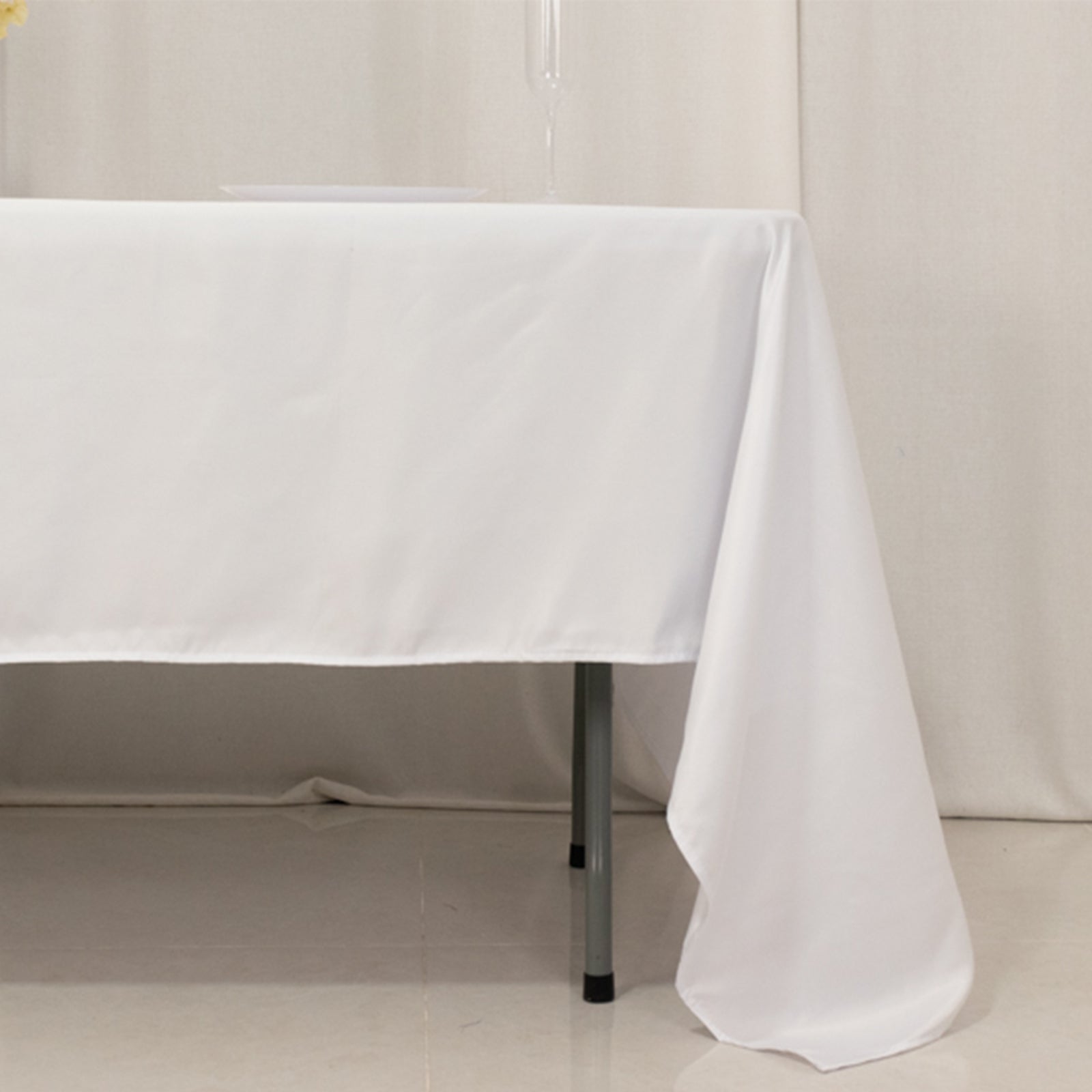 Lamour Satin 60"x126" Rectangle Tablecloth White - Soft & Silk - Like Table Cover for Upscale Dining - Bell Racket Store
