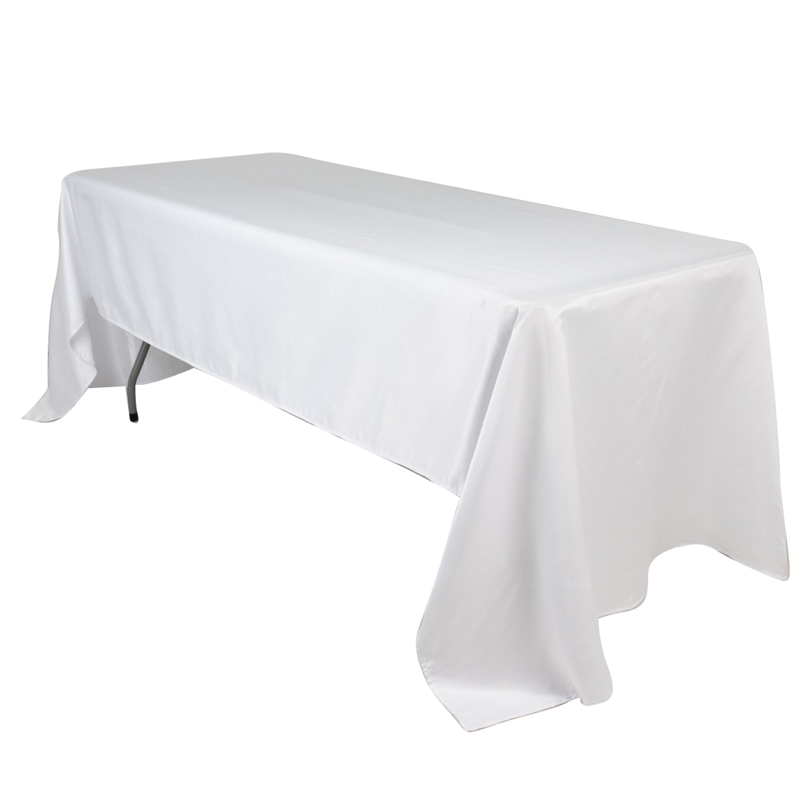 Lamour Satin 60"x126" Rectangle Tablecloth White - Soft & Silk - Like Table Cover for Upscale Dining - Bell Racket Store