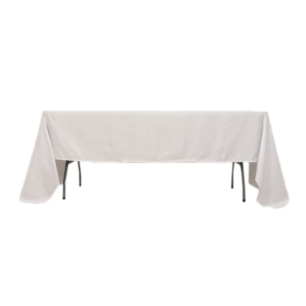 Lamour Satin 60"x126" Rectangle Tablecloth White - Soft & Silk - Like Table Cover for Upscale Dining - Bell Racket Store