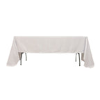 Lamour Satin 60"x126" Rectangle Tablecloth White - Soft & Silk - Like Table Cover for Upscale Dining - Bell Racket Store