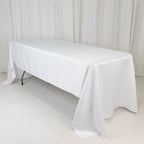 Lamour Satin 60"x126" Rectangle Tablecloth White - Soft & Silk - Like Table Cover for Upscale Dining - Bell Racket Store