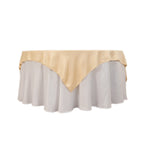 Lamour Satin 72"x72" Table Overlay Square Tablecloth Beige - Smooth Finish Table Topper - Bell Racket Store