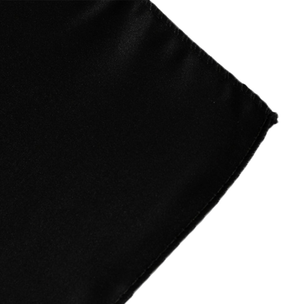 Lamour Satin 72"x72" Table Overlay Square Tablecloth Black - Smooth Finish for Luxurious Events - Bell Racket Store