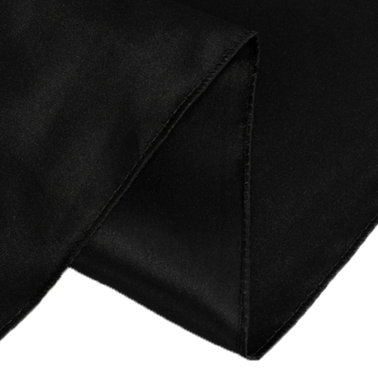 Lamour Satin 72"x72" Table Overlay Square Tablecloth Black - Smooth Finish for Luxurious Events - Bell Racket Store