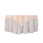 Lamour Satin 72"x72" Table Overlay Square Tablecloth Blush - Smooth Finish Table Topper - Bell Racket Store