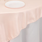Lamour Satin 72"x72" Table Overlay Square Tablecloth Blush - Smooth Finish Table Topper - Bell Racket Store