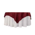 Lamour Satin 72"x72" Table Overlay Square Tablecloth Burgundy - Smooth Finish Table Topper - Bell Racket Store