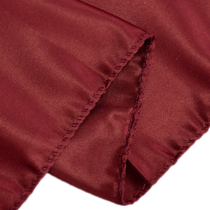 Lamour Satin 72"x72" Table Overlay Square Tablecloth Burgundy - Smooth Finish Table Topper - Bell Racket Store