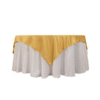 Lamour Satin 72"x72" Table Overlay Square Tablecloth Champagne - Smooth Finish Table Topper - Bell Racket Store
