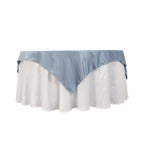 Lamour Satin 72"x72" Table Overlay Square Tablecloth Dusty Blue - Smooth Finish Table Topper - Bell Racket Store