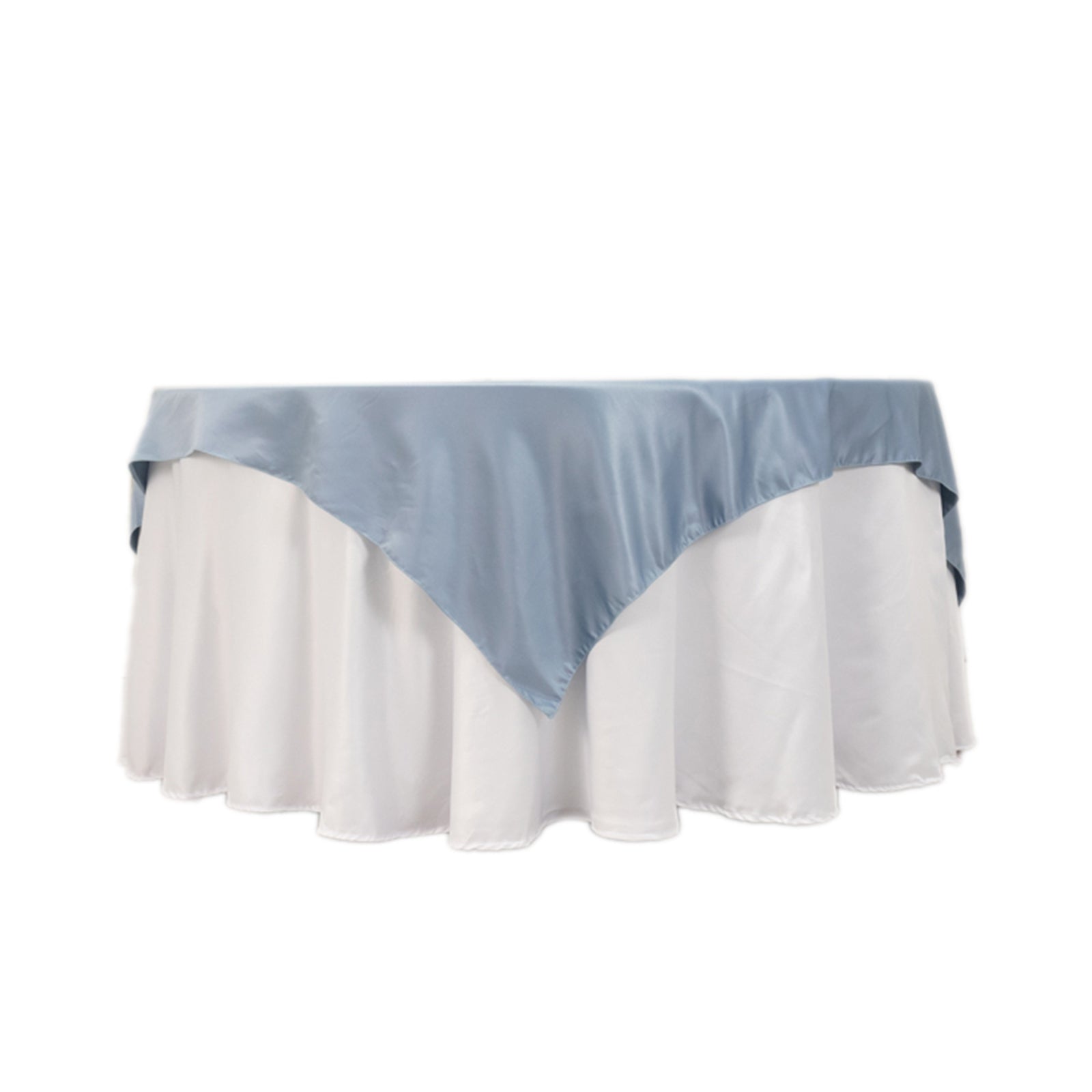Lamour Satin 72"x72" Table Overlay Square Tablecloth Dusty Blue - Smooth Finish Table Topper - Bell Racket Store