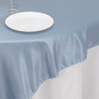Lamour Satin 72"x72" Table Overlay Square Tablecloth Dusty Blue - Smooth Finish Table Topper - Bell Racket Store