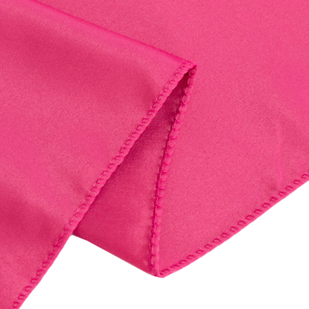Lamour Satin 72"x72" Table Overlay Square Tablecloth Fuchsia - Smooth Finish Table Topper - Bell Racket Store