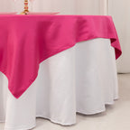 Lamour Satin 72"x72" Table Overlay Square Tablecloth Fuchsia - Smooth Finish Table Topper - Bell Racket Store