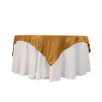 Lamour Satin 72"x72" Table Overlay Square Tablecloth Gold - Smooth Finish for Luxurious Events - Bell Racket Store