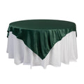 Lamour Satin 72"x72" Table Overlay Square Tablecloth Hunter Emerald Green - Smooth Finish Table Topper - Bell Racket Store