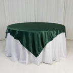 Lamour Satin 72"x72" Table Overlay Square Tablecloth Hunter Emerald Green - Smooth Finish Table Topper - Bell Racket Store