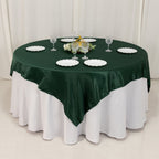 Lamour Satin 72"x72" Table Overlay Square Tablecloth Hunter Emerald Green - Smooth Finish Table Topper - Bell Racket Store