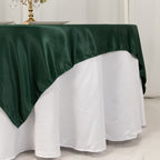Lamour Satin 72"x72" Table Overlay Square Tablecloth Hunter Emerald Green - Smooth Finish Table Topper - Bell Racket Store