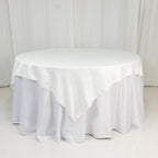Lamour Satin 72"x72" Table Overlay Square Tablecloth Ivory - Smooth Finish Table Topper - Bell Racket Store