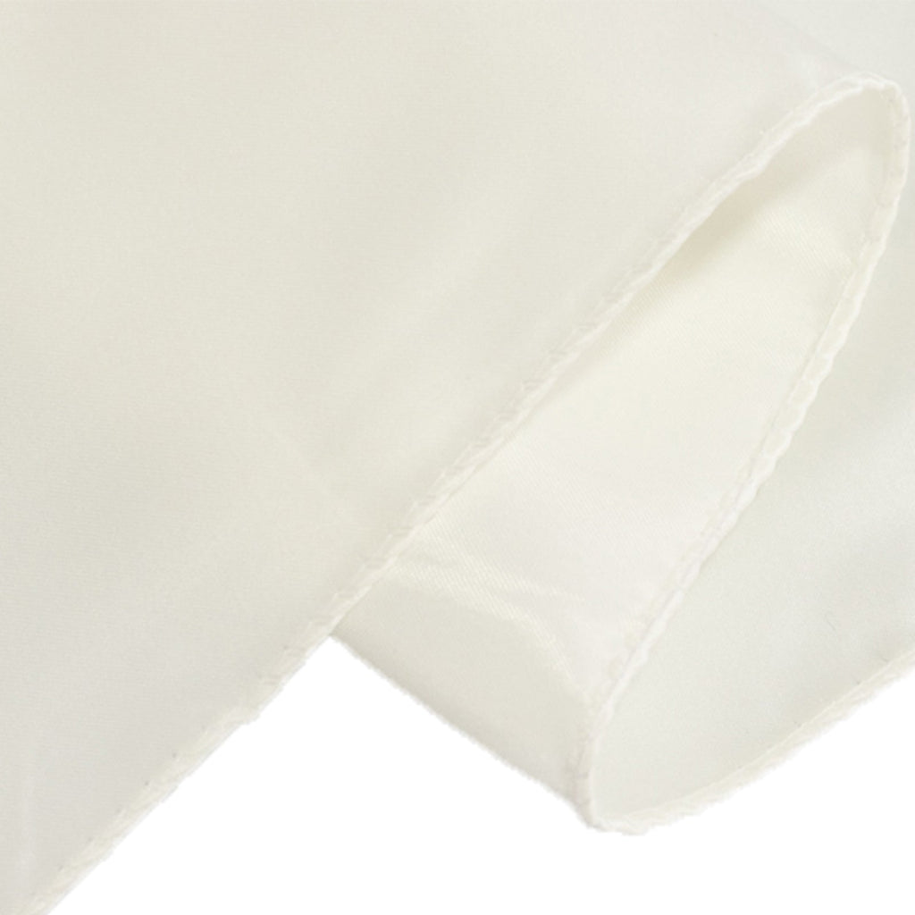 Lamour Satin 72"x72" Table Overlay Square Tablecloth Ivory - Smooth Finish Table Topper - Bell Racket Store
