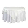 Lamour Satin 72"x72" Table Overlay Square Tablecloth Ivory - Smooth Finish Table Topper - Bell Racket Store