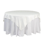 Lamour Satin 72"x72" Table Overlay Square Tablecloth Ivory - Smooth Finish Table Topper - Bell Racket Store