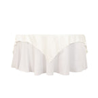 Lamour Satin 72"x72" Table Overlay Square Tablecloth Ivory - Smooth Finish Table Topper - Bell Racket Store