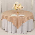 Lamour Satin 72"x72" Table Overlay Square Tablecloth Nude - Smooth Finish Table Topper - Bell Racket Store