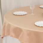 Lamour Satin 72"x72" Table Overlay Square Tablecloth Nude - Smooth Finish Table Topper - Bell Racket Store