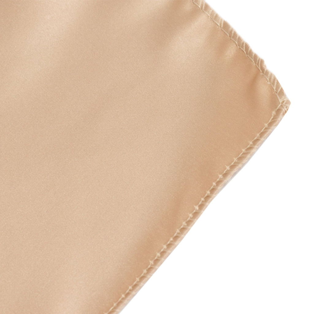 Lamour Satin 72"x72" Table Overlay Square Tablecloth Nude - Smooth Finish Table Topper - Bell Racket Store