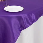 Lamour Satin 72"x72" Table Overlay Square Tablecloth Purple - Smooth Finish Table Topper - Bell Racket Store