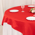 Lamour Satin 72"x72" Table Overlay Square Tablecloth Red - Smooth Finish Table Topper - Bell Racket Store