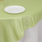 Lamour Satin 72"x72" Table Overlay Square Tablecloth Sage Green - Smooth Finish Table Topper - Bell Racket Store