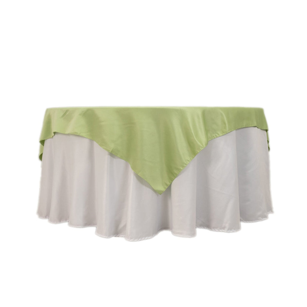 Lamour Satin 72"x72" Table Overlay Square Tablecloth Sage Green - Smooth Finish Table Topper - Bell Racket Store