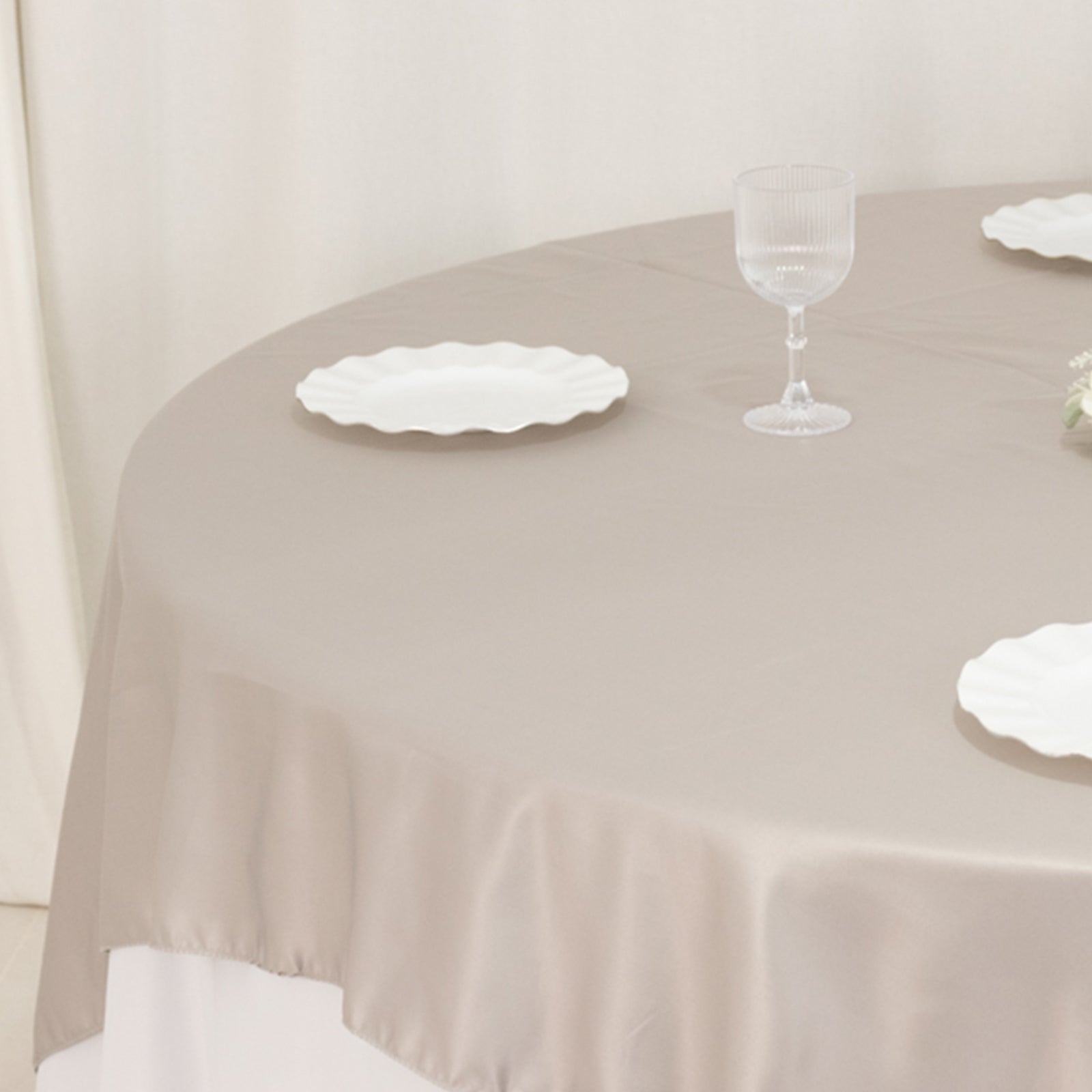 Lamour Satin 72"x72" Table Overlay Square Tablecloth Silver - Smooth Finish Table Topper - Bell Racket Store