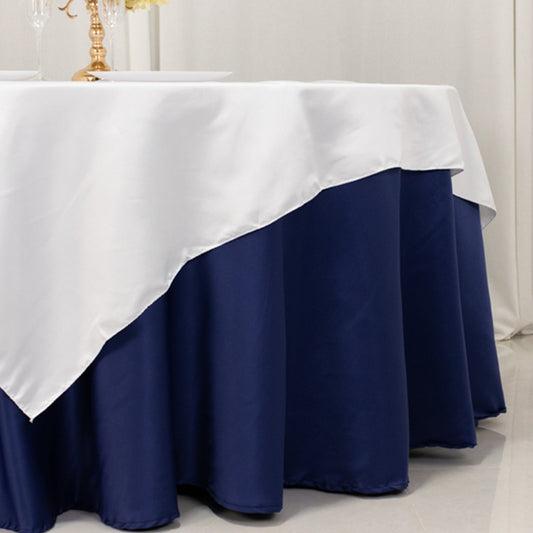 Lamour Satin 72"x72" Table Overlay Square Tablecloth White - Smooth Finish for Luxurious Events - Bell Racket Store