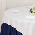 Lamour Satin 72"x72" Table Overlay Square Tablecloth White - Smooth Finish for Luxurious Events - Bell Racket Store
