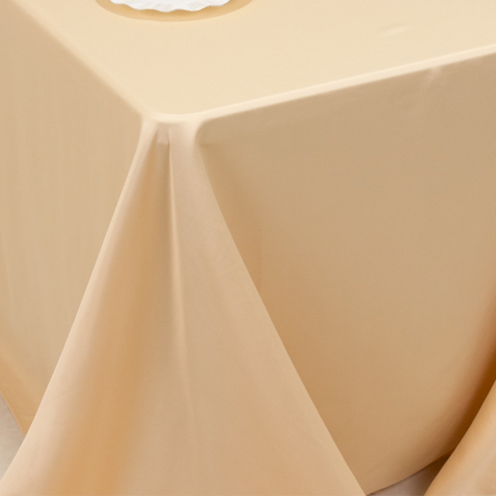 Lamour Satin 90"x132" Rectangle Tablecloth Beige - Soft & Silk - Like Seamless Table Cover - Bell Racket Store